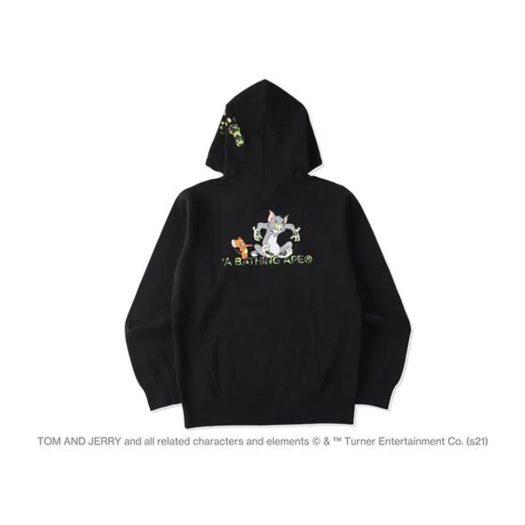 Bape X Tom And Jerry Footprints Pullover Hoodie Black