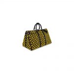 Louis Vuitton Keepall Triangle Bandouliere Monogram Tuffetage 50 Yellow in Coated Canvas with Matte Black-tone