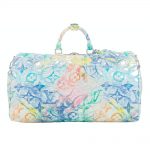 Louis Vuitton Keepall Bandouliere 50 Pastel Multicolor in Canvas with Silver-tone