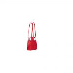 Telfar Shopping Bag Medium Red in Vegan Leather with Silver-tone