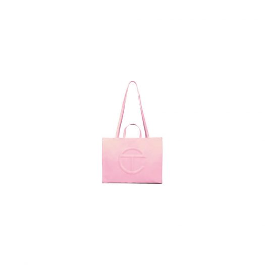 Telfar Shopping Bag Large Bubblegum Pink in Vegan Leather with Silver-tone