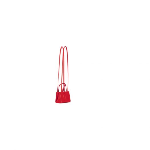 Telfar Shopping Bag Small Red in Vegan Leather with Silver-tone