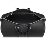 Louis Vuitton Keepall Bandouliere Monogram Eclipse 50 Black in Taiga Leather/Coated Canvas with Silver-tone