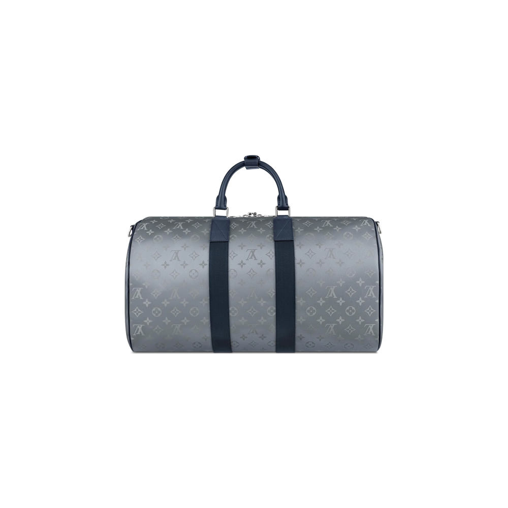 Louis Vuitton Keepall Bandouliere Bag Monogram Mirror Coated Canvas 50  Silver 17836438