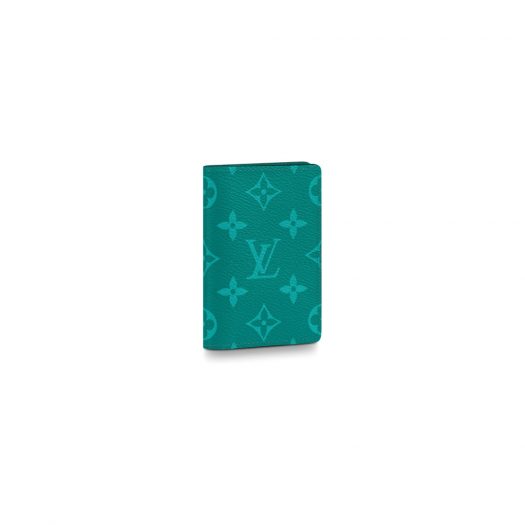 Louis Vuitton Pocket Organizer Monogram Amazon Taiga Pine Green in Taiga Leather/Coated Canvas with Silver-tone