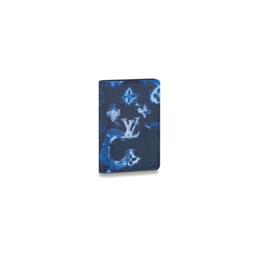 Louis Vuitton Watercolor Ink Blue Monogram Logo Pochette Pocket Organizer  Wallet