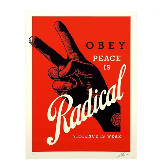 Shepard Fairey Obey Radical Peace Print (Signed, Edition of 375) Red