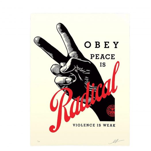 Shepard Fairey Obey Radical Peace Print (Signed, Edition of 375) Cream