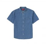 Supreme Embossed Denim S/S Shirt Blue