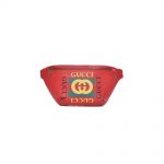 Gucci Logo Belt Bag Hibiscus Red in Grained Calfskin with Gold-tone