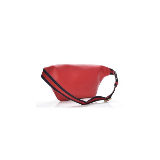 Gucci Logo Belt Bag Hibiscus Red in Grained Calfskin with Gold-tone