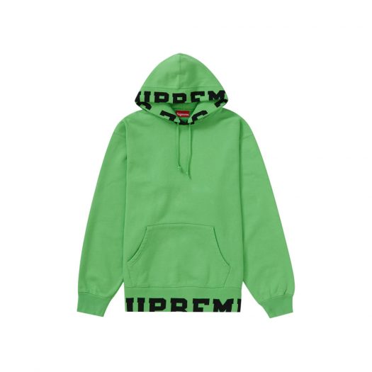 Supreme Cropped Logos Hooded Sweatshirt Bright Green