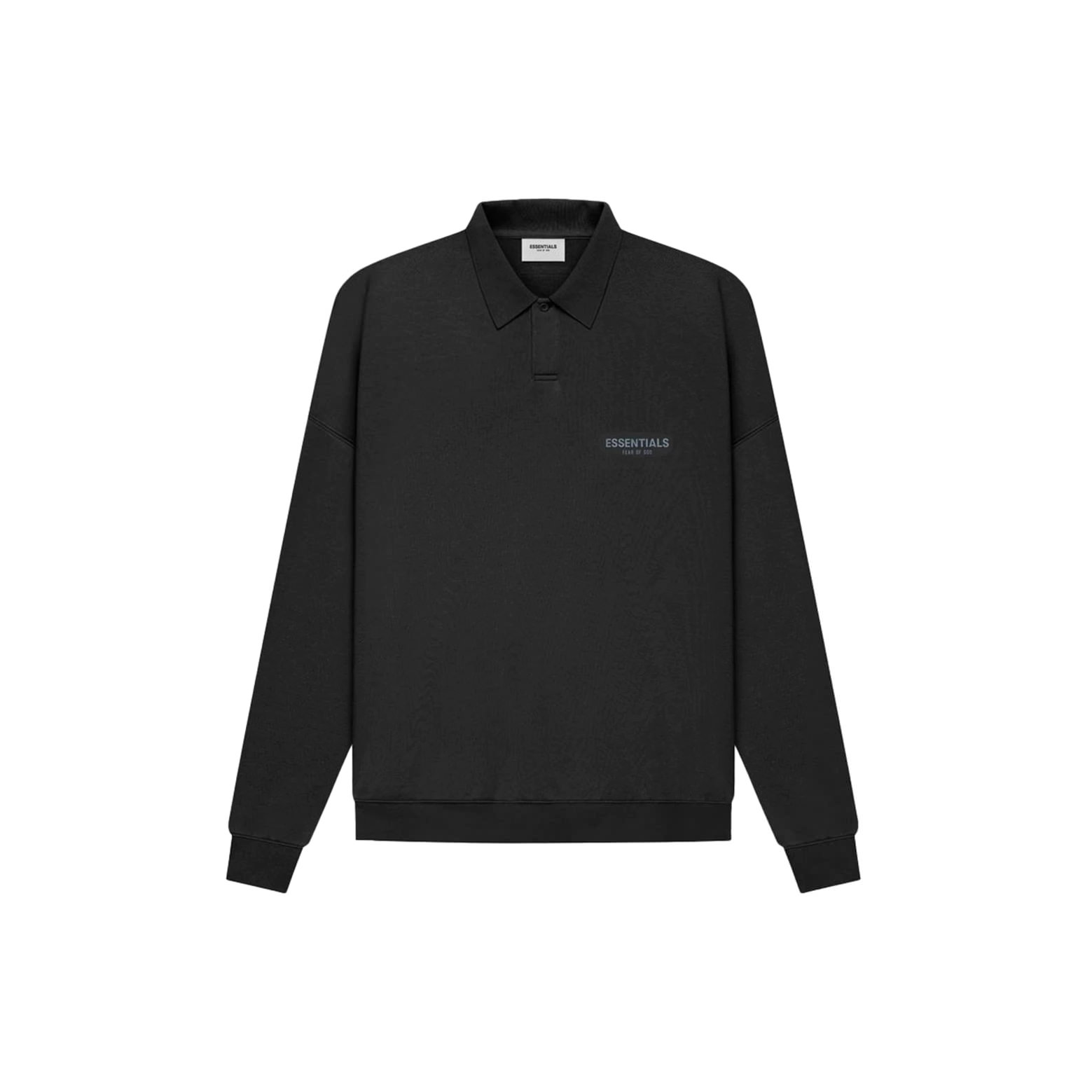 FEAR OF GOD ESSENTIALS Long Sleeve French Terry Polo BlackFEAR OF