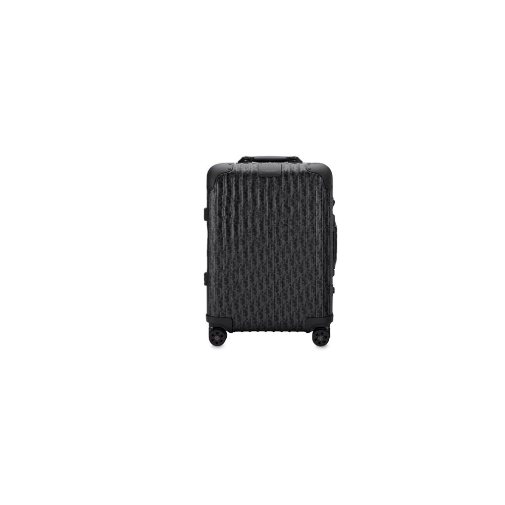 Dior x RIMOWA 4-Wheel Cabin Suitcase Aluminium Dior Oblique Black