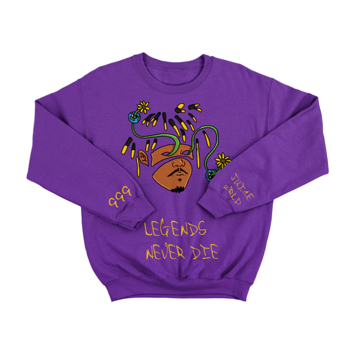 Juice Wrld Legends Never Die Crewneck Sweatshirt Purple