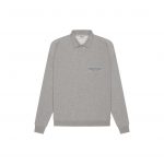 FEAR OF GOD ESSENTIALS Long Sleeve French Terry Polo Dark Heather Oatmeal