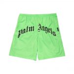 Palm Angels Logo Print Swim Shorts Green