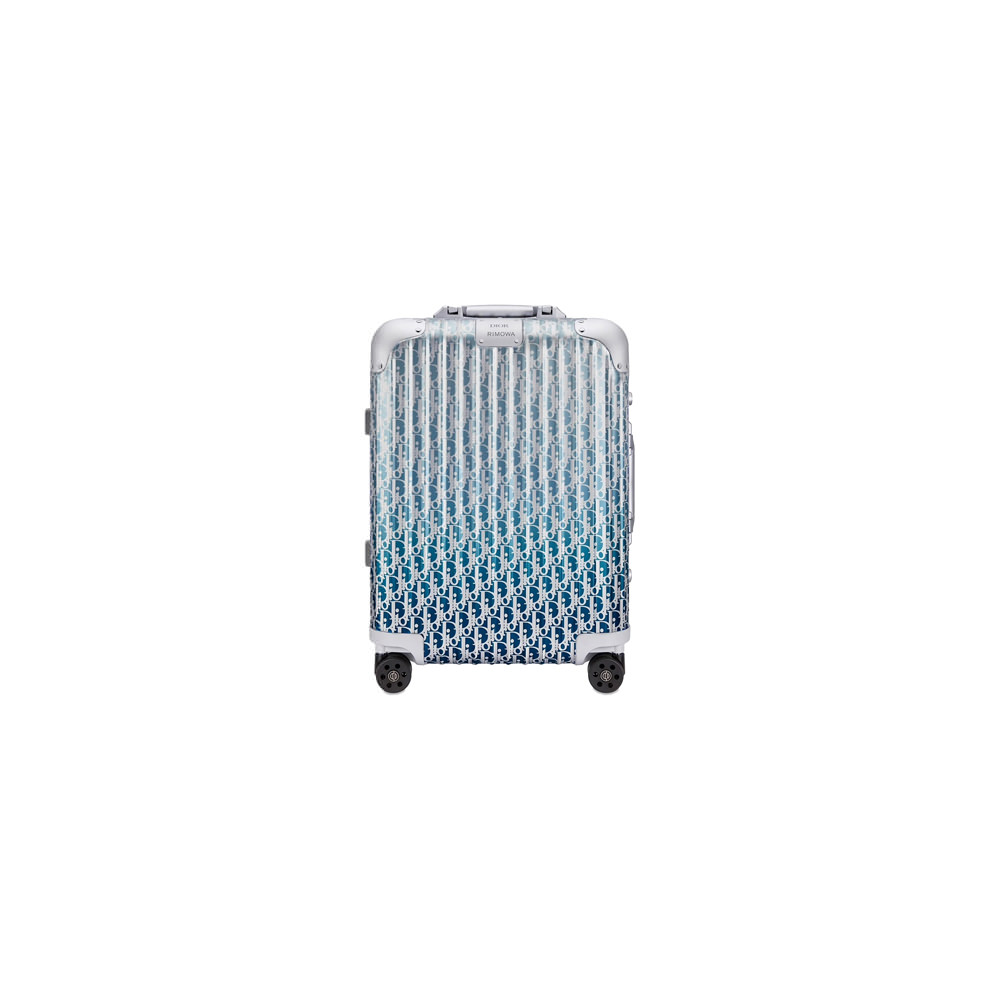 Dior x RIMOWA 4-Wheel Cabin Suitcase Aluminium Dior Oblique Blue ...
