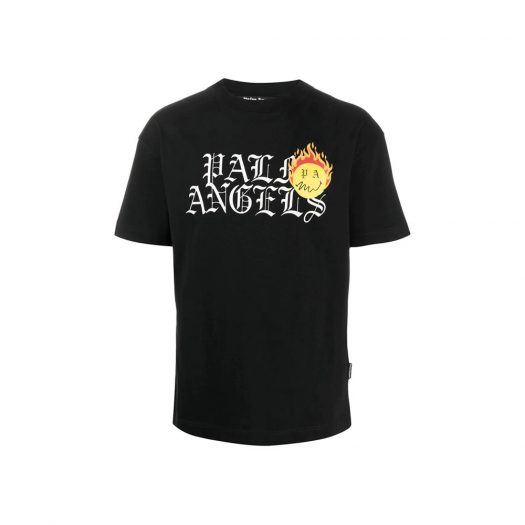 Palm Angels Burning Head Logo Print T-Shirt Black