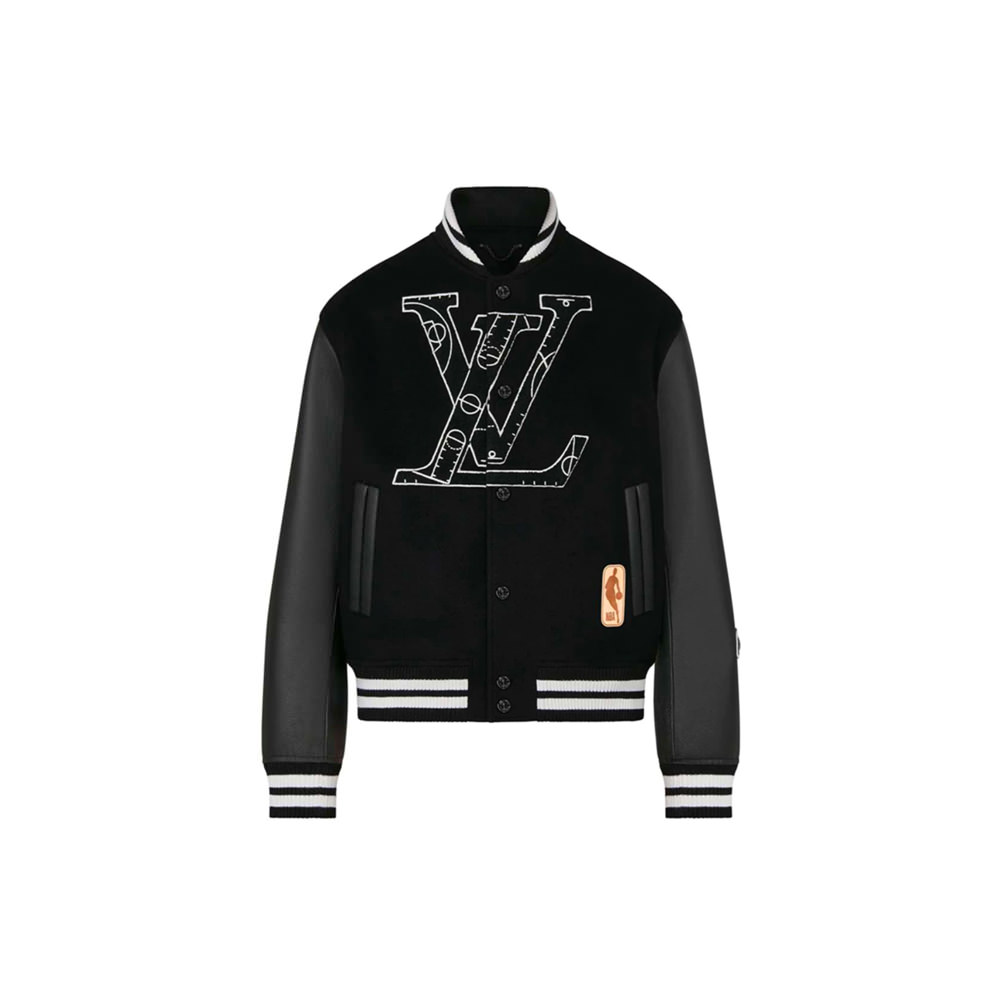 Louis Vuitton x NBA Leather Basketball Jacket Black Men's - FW21 - US