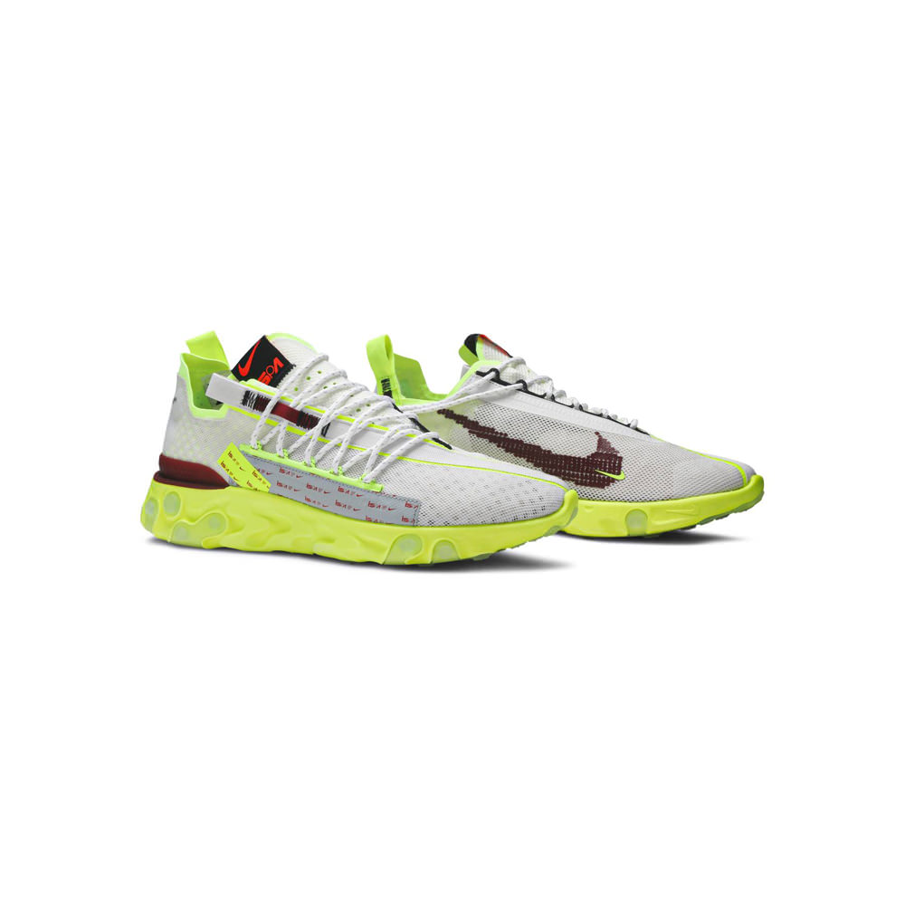 nike react runner ispa platinum tint volt glow team red