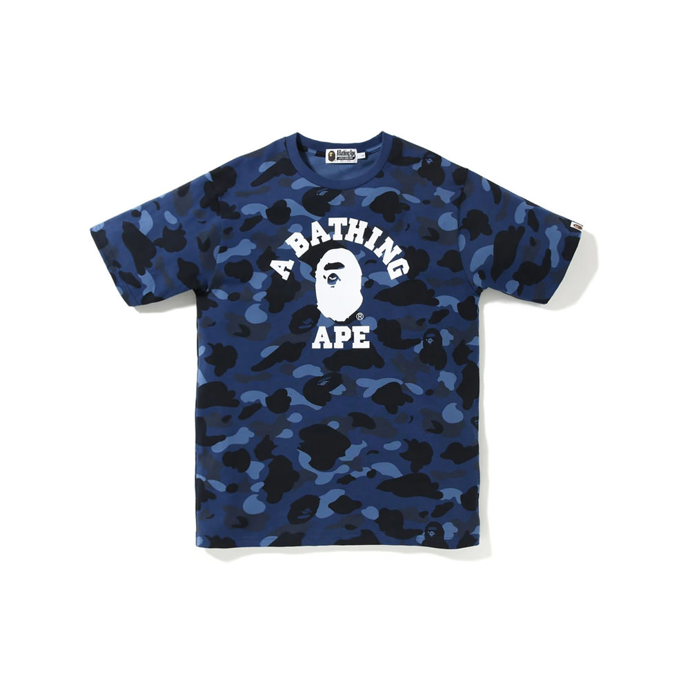 Bape Color Camo College Tee BlueBape Color Camo College Tee Blue