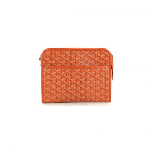 Goyard Jouvence Toiletry Pouch Goyardine Orange in Coated Canvas with Silver-tone