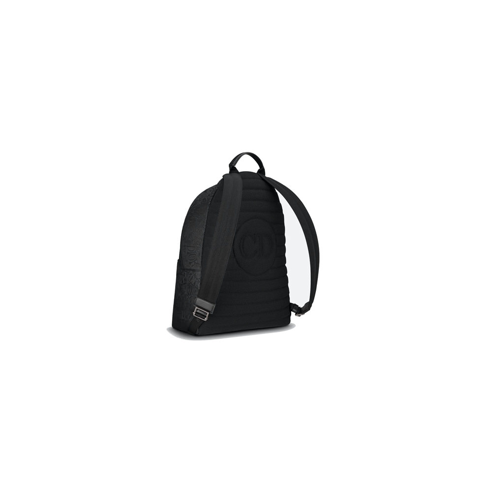 Dior And Shawn Rider Backpack Black in Nylon Jacquard with Ruthenium-finish  Brass