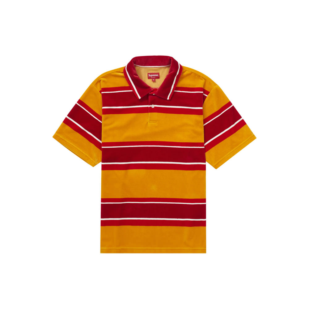 stripe velour polo supreme