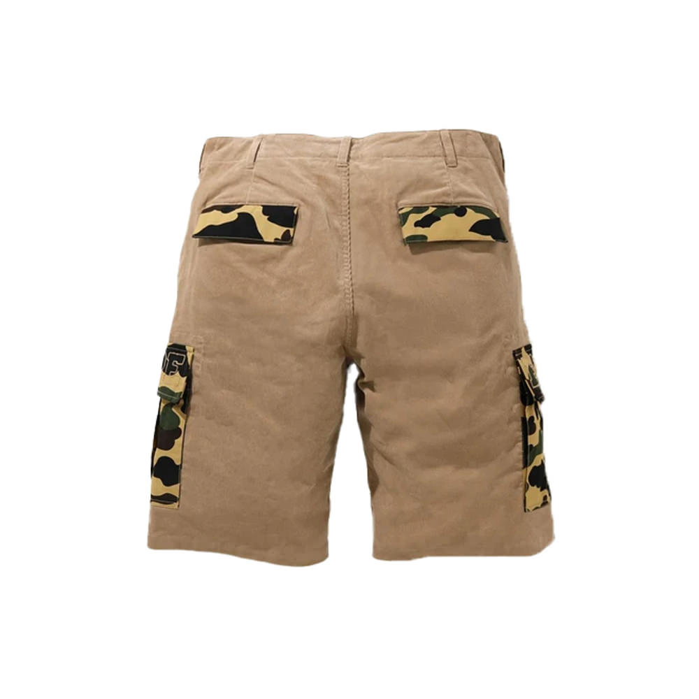 Bape 1st Camo Corduroy Wide 6pocket Shorts Beige