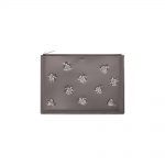 Dior x Kaws Pouch Calfskin Bee Print Silver in Calfskin with Silver-tone