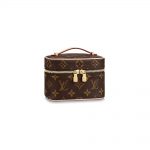 Louis Vuitton Nice Monogram Nano Brown in Coated Canvas with Gold-tone