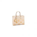 Louis Vuitton Onthego MM Cream/Saffron in Embossed Grained Cowhide Leather with Gold-tone