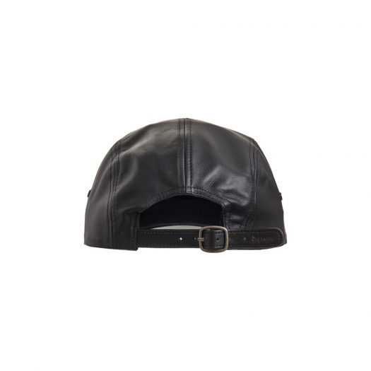 Supreme Leather Camp Cap (SS21) Black