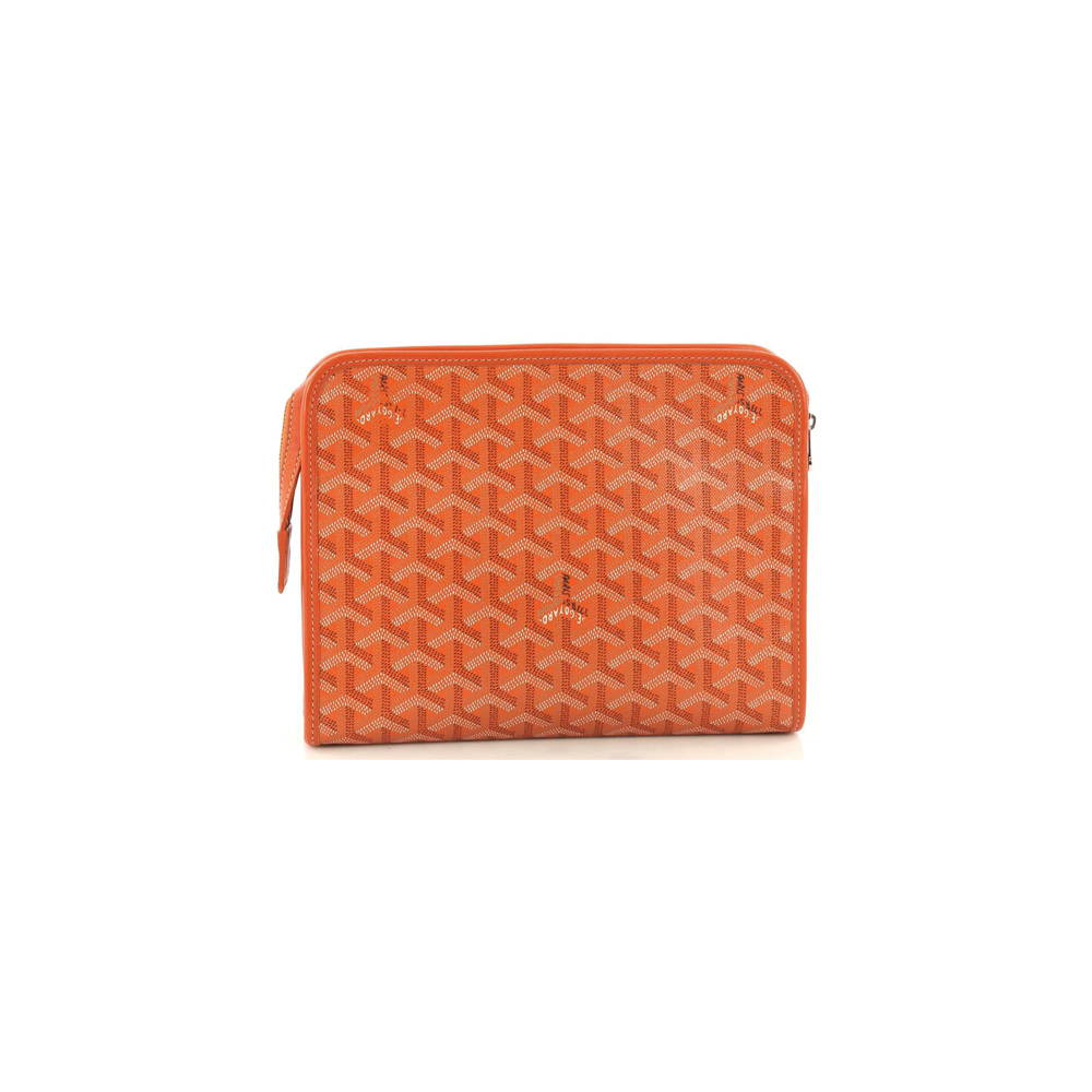 Goyard Jouvence Toiletry Pouch Goyardine Orange in Coated Canvas with  Silver-tone - US