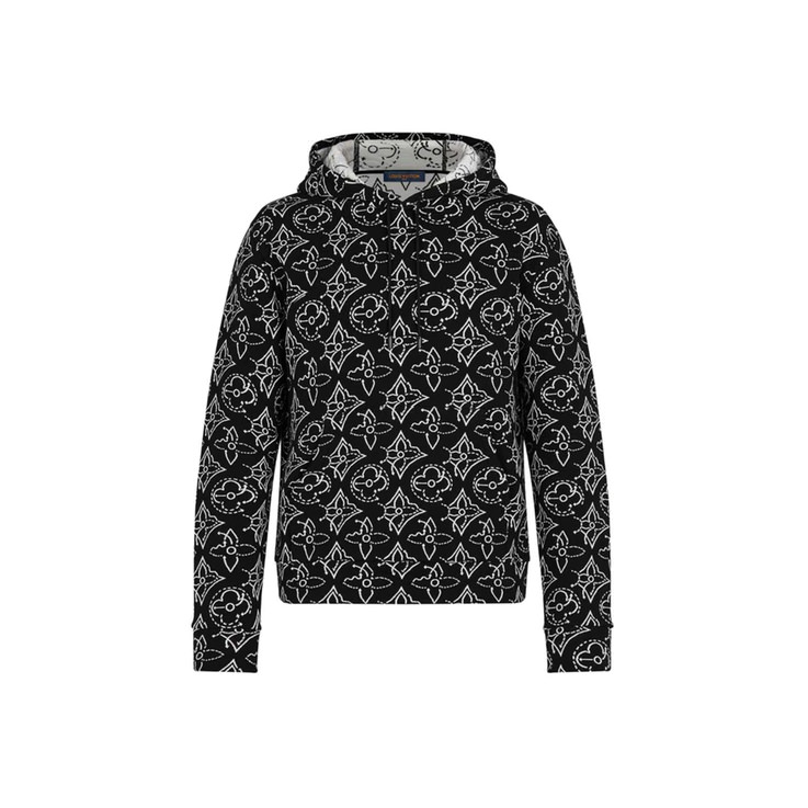 Louis Vuitton Monogram Gradient Hoodie Black White. Size M0