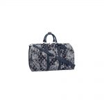 Louis Vuitton Keepall Bandouliere Bag Monogram Tapestry Canvas 50 Blue