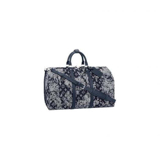 Louis Vuitton Monogram Tapestry Keepall Bandouliere 50 in Coated Canvas with Silver-tone