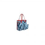 Louis Vuitton Neverfull MM Denim Monogram Check Blue/Red in Denim Canvas/Cowhide Leather with Gold-tone