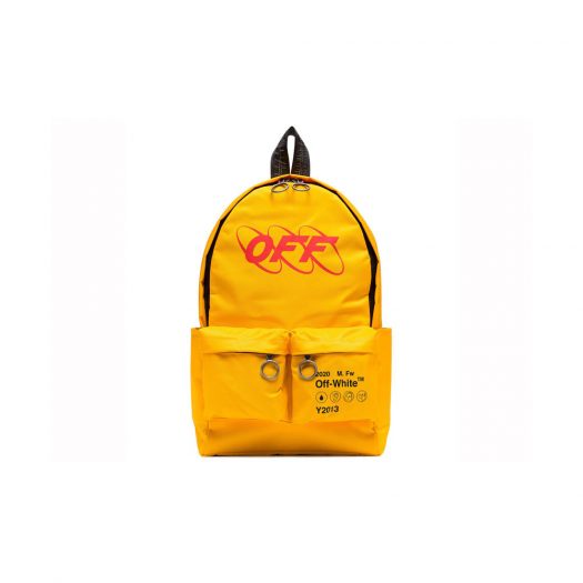 OFF-WHITE Industrial Y013 Backpack Yellow Red in Polyester with Gunmetal-tone