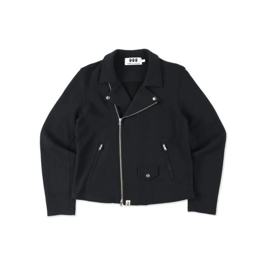 Bape X Cdg Osaka Sweat Biker Jacket Black