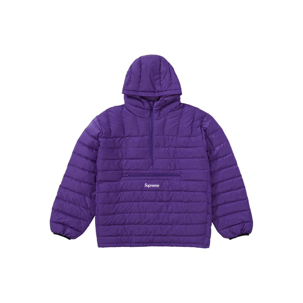 Supreme Micro Down Half Zip Hooded Pullover Purple