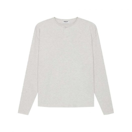 FEAR OF GOD ESSENTIALS Long Sleeve Thermal Henley Light Heather Oatmeal