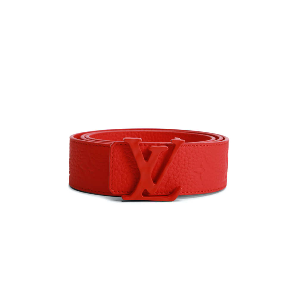 Louis Vuitton Initials Shape Belt Monogram 40MM Red in Taurillon with Red