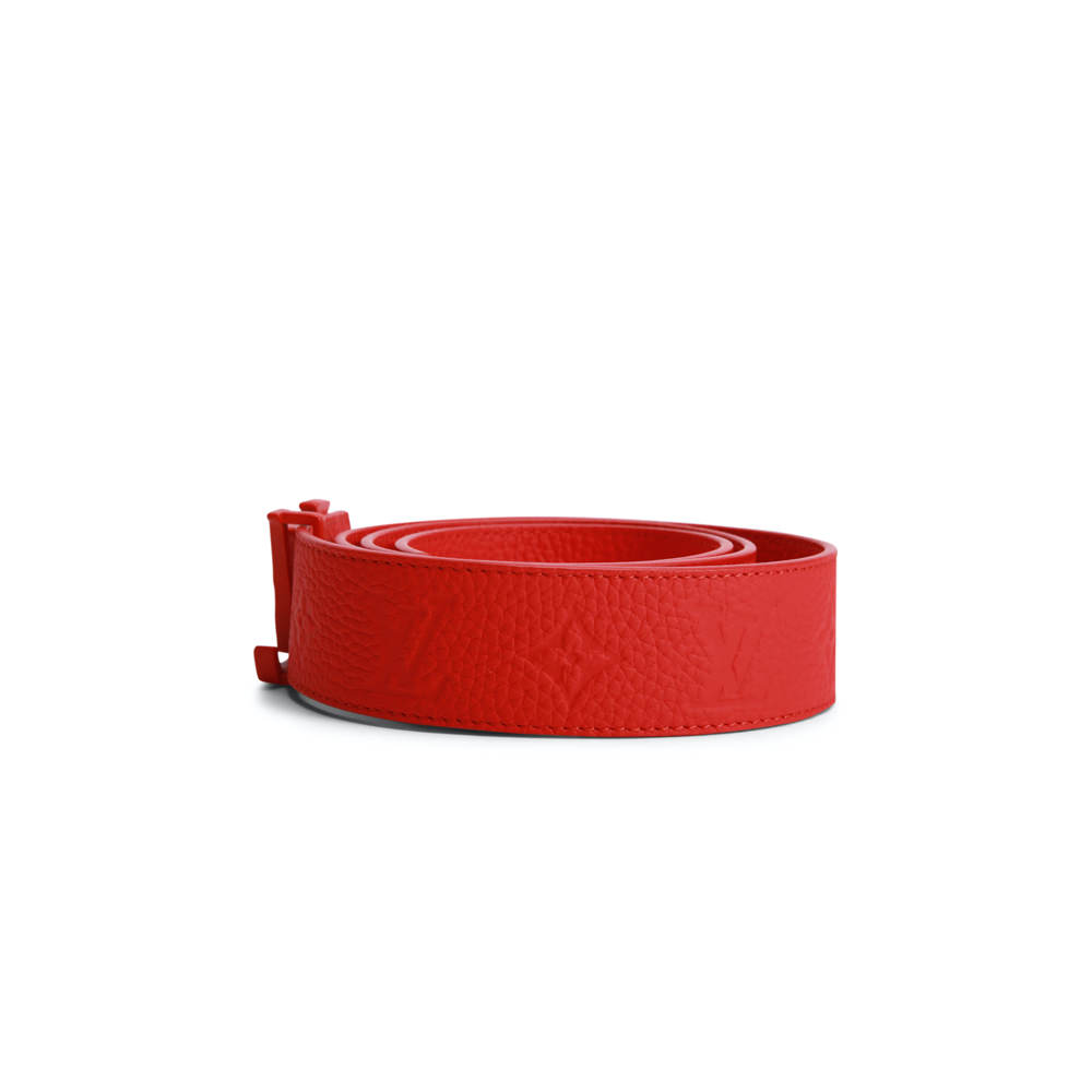 Louis Vuitton Initials Shape Belt Monogram 40MM Red in Taurillon with Red -  US