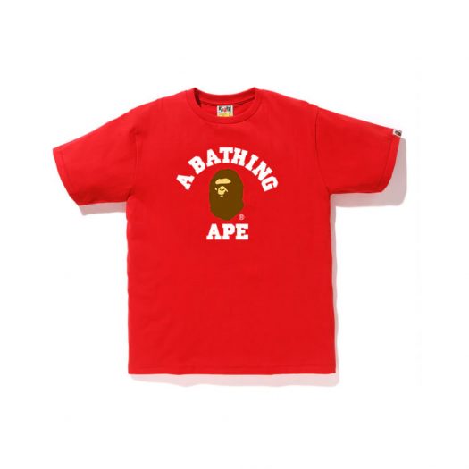 BAPE Pigment College Tee Red