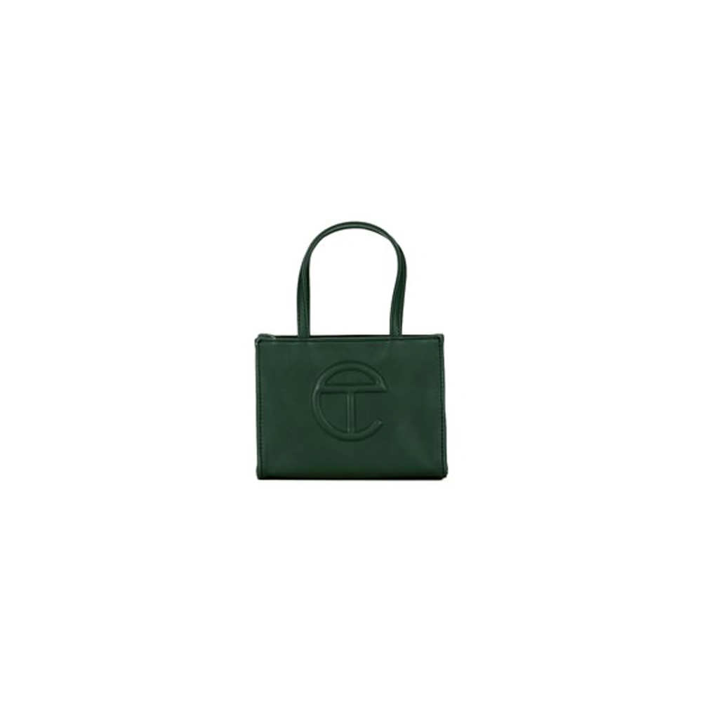 Telfar Shopping Bag Small Dark Olive in Vegan Leather with Silver-tone - US