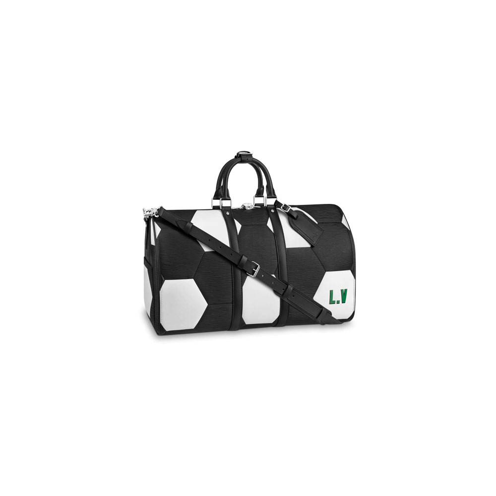 Louis Vuitton x FIFA World Cup Keepall Bandouliere Hexagonal 50 Noir in Epi  Leather with Silver-Tone - US