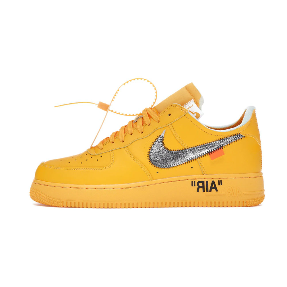 Size+10+-+Nike+Air+Force+1+Low+OFF-WHITE+University+Gold+Metallic+Silver  for sale online