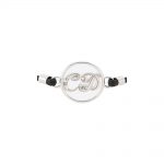 Dior x Kenny Scharf Bracelet Silver and Black Calfskin in Metal and Black Calfskin with Silver-tone